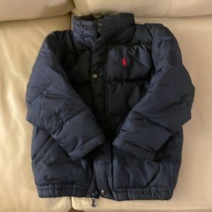Polo puffer coat navy blue